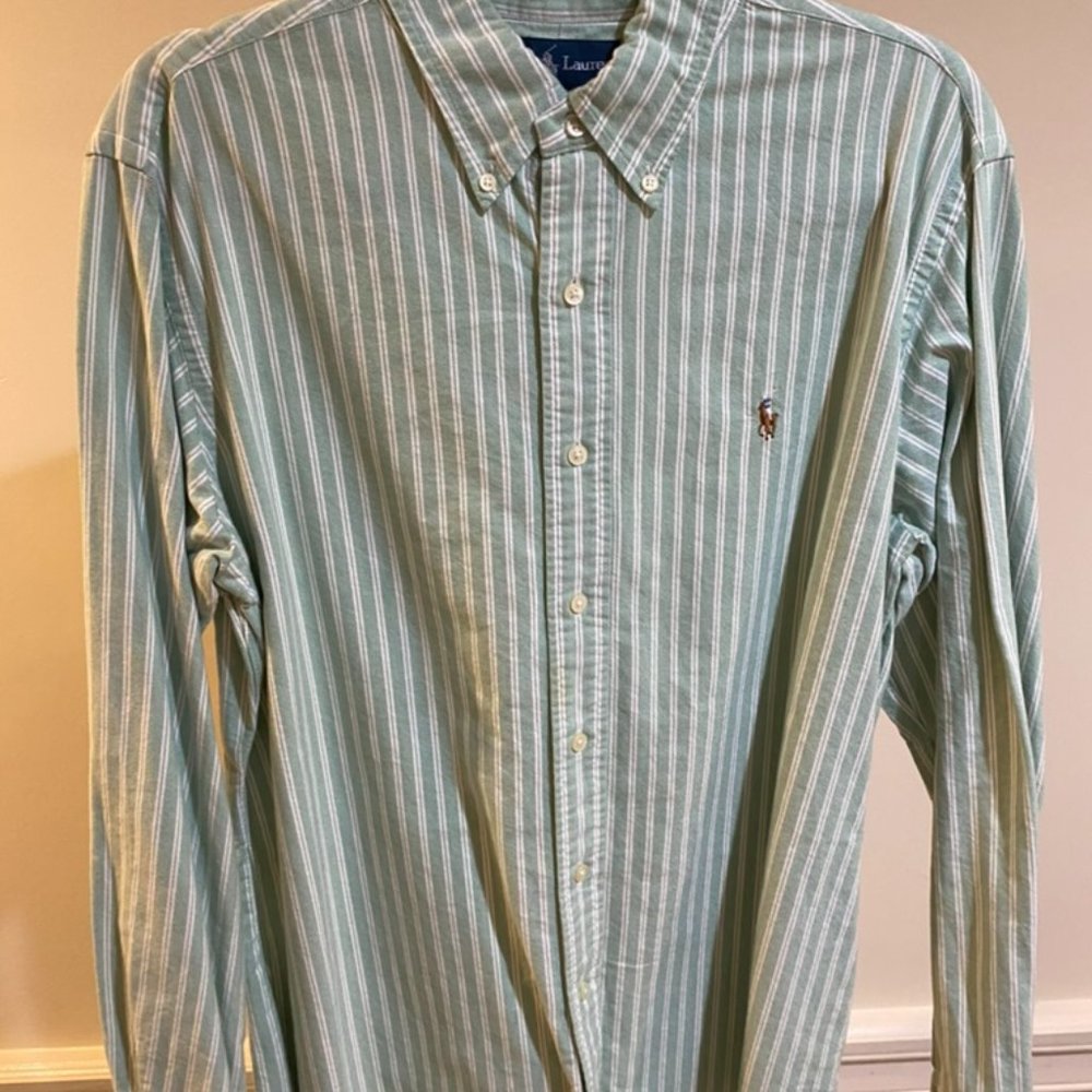 Vintage Polo Oxford Green button up (Large)